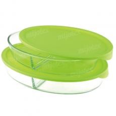 OVAL BAKING DISH W/SEPERATION & PP LID LPLS10/LPLS9