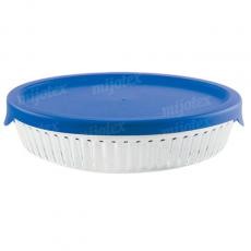 ROUND FLUTED DEEP FLAN DISH W/PLASTIC LID LPL23