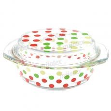 ROUND CASSEROLE WITH COVER & DECAL DCPL16