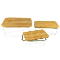 RECTANGULAR FOOD CONTAINER WITH BAMBOO LID BARE2/BARE3/BARE4 