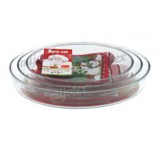 3PCS SET OVAL DISHES PL9 4L+PL10 3.2L+PL11 2.4L + 1PC POT HOLDER + 1PC OVEN MITT (PVC PACKING)