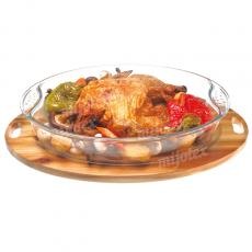 OVAL BAKING DISH WITH HANDLE WITH BAMBOO LID BPH9/BPH10/BPH11 