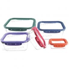 RECTANGULAR FOOD CONTAINER W/SILICONE COVER&PP LID