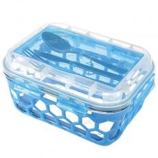 RECTANGULAR FOOD CONTAINER WITH CUTLERY & LOCK LID BHFC3-2
