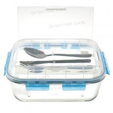 RECTANGULAR FOOD CONTAINER WITH CUTLERY & LOCK LID HFC10/HFC3