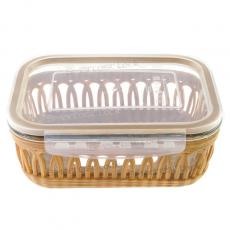 RECTANGULAR FOOD CONTAINER WITH LOCK LID WITH SILICONE BASE BLRE10