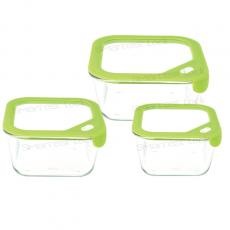 SQUARE FOOD CONTAINER WITH GLASS&SILICONE LID GSQ8-S/GSQ9-S/GSQ10-S