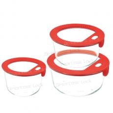 ROUND FOOD CONTAINER WITH GLASS&SILICONE LID GRD8-S/GRD9-S/GRD10-S