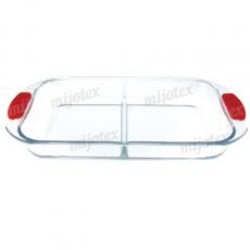 RECTANGULAR BAKING DISH W/SEPERATION & SILICONE HANDLE PSS4/PSS5