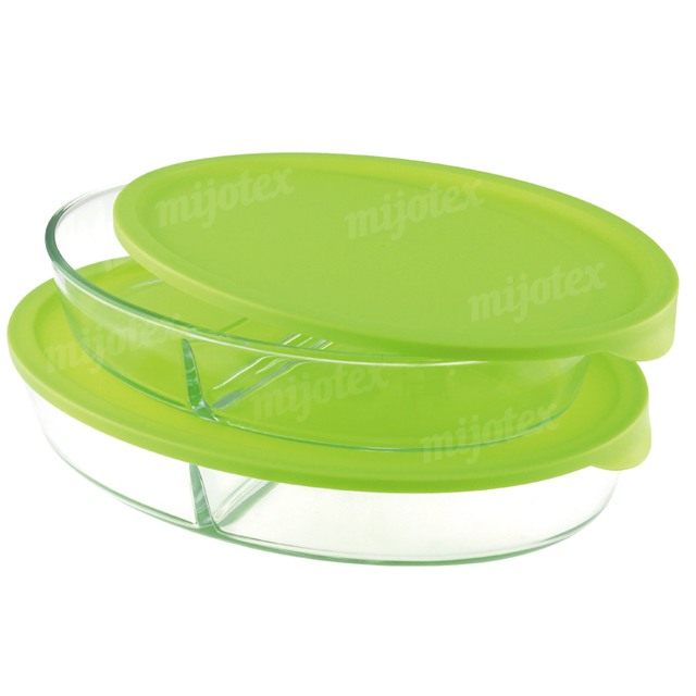 OVAL BAKING DISH W/SEPERATION & PP LID LPLS10/LPLS9