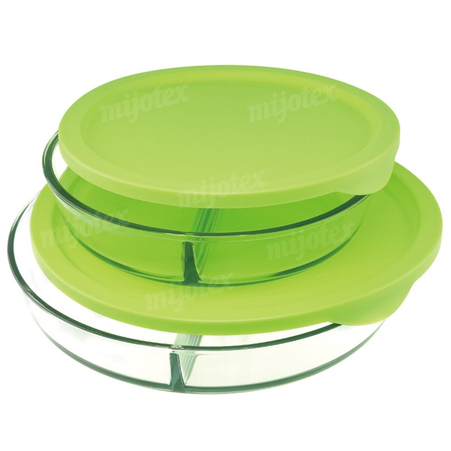 ROUND DEEP FLAN DISH WITH SEPERATION & PP LID LPLS24/LPLS24L