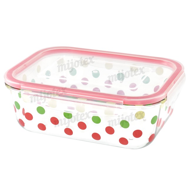 RECTANGULAR FOOD CONTAINER WITH LID WITH DECAL DCLRE10