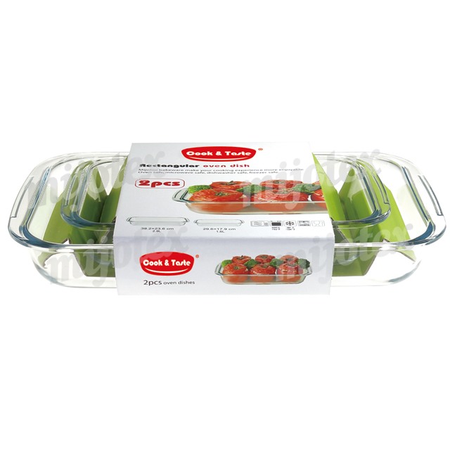 SET OF 2PCS. RECTANGULAR BAKING DISH PL4+PL6 COLOR SLEEVE