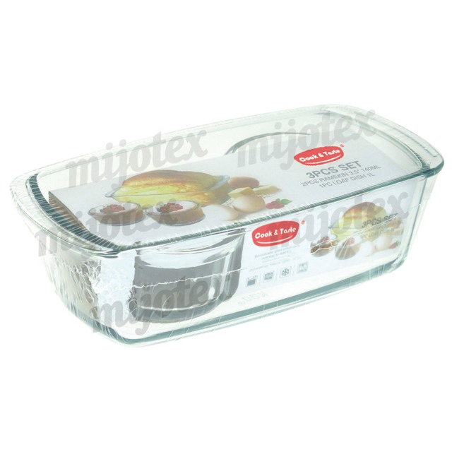 SET OF 1PC LOAF DISH PL1S+3.5" RAMEKIN RK5X2 SHRINK PACKING