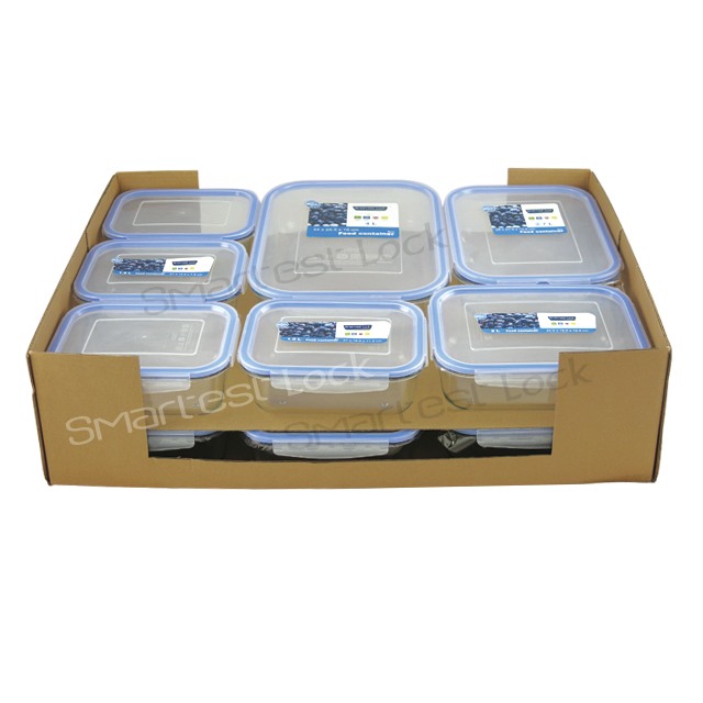 RECTANGULAR FOOD CONTAINER WITH LOCK LID LRE10X8+LRE11X2+LRE12X2+LRE14X2 PALLET