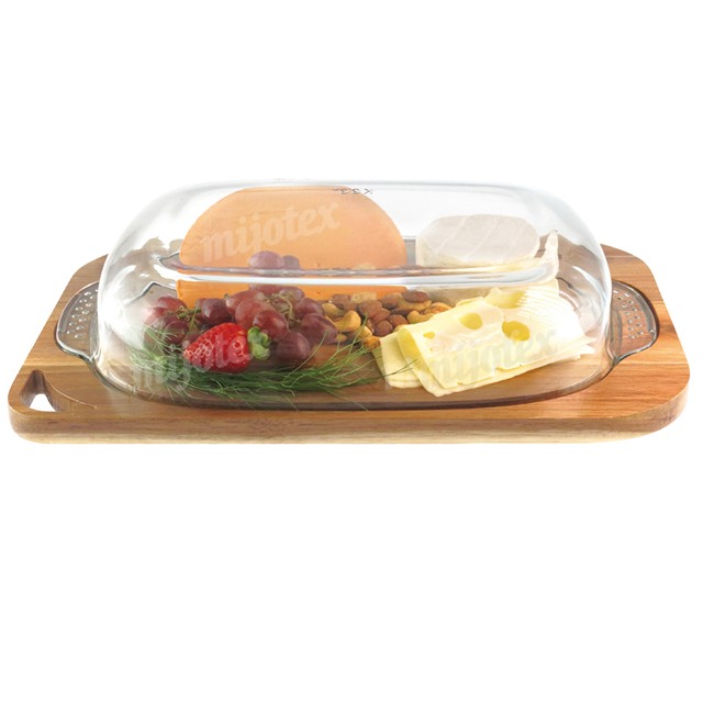 OBLONG BAKING DISH WITH HANDLE WITH BAMBOO LID BPH4/BPH5/BPH6 