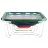 RECTANGULAR FOOD CONTAINER W/SILICONE COVER&PP LID