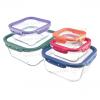 SQUARE FOOD CONTAINER W/SILICONE COVER&PP LID LSQ26-S/LSQ27-S/LSQ28-S/LSQ29-S/30-S