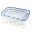 SET OF 4PCS RECTANGULAR FOOD CONTAINERS LRE1+LRE2+LRE3+LRE4 COLOR BOX