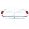 RECTANGULAR BAKING DISH W/SEPERATION & SILICONE HANDLE PSS4/PSS5