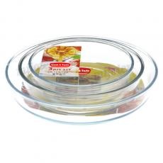 SET OF 3PCS ROUND BAKING DISH PL24S+PL24+PL24L PVC PACKING          