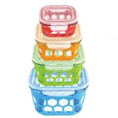 SQUARE FOOD CONTAINER WITH LOCK LID & SILICONE BASKET BLSQ1-2/BLSQ2-2/BLSQ3-2/BLSQ4-2